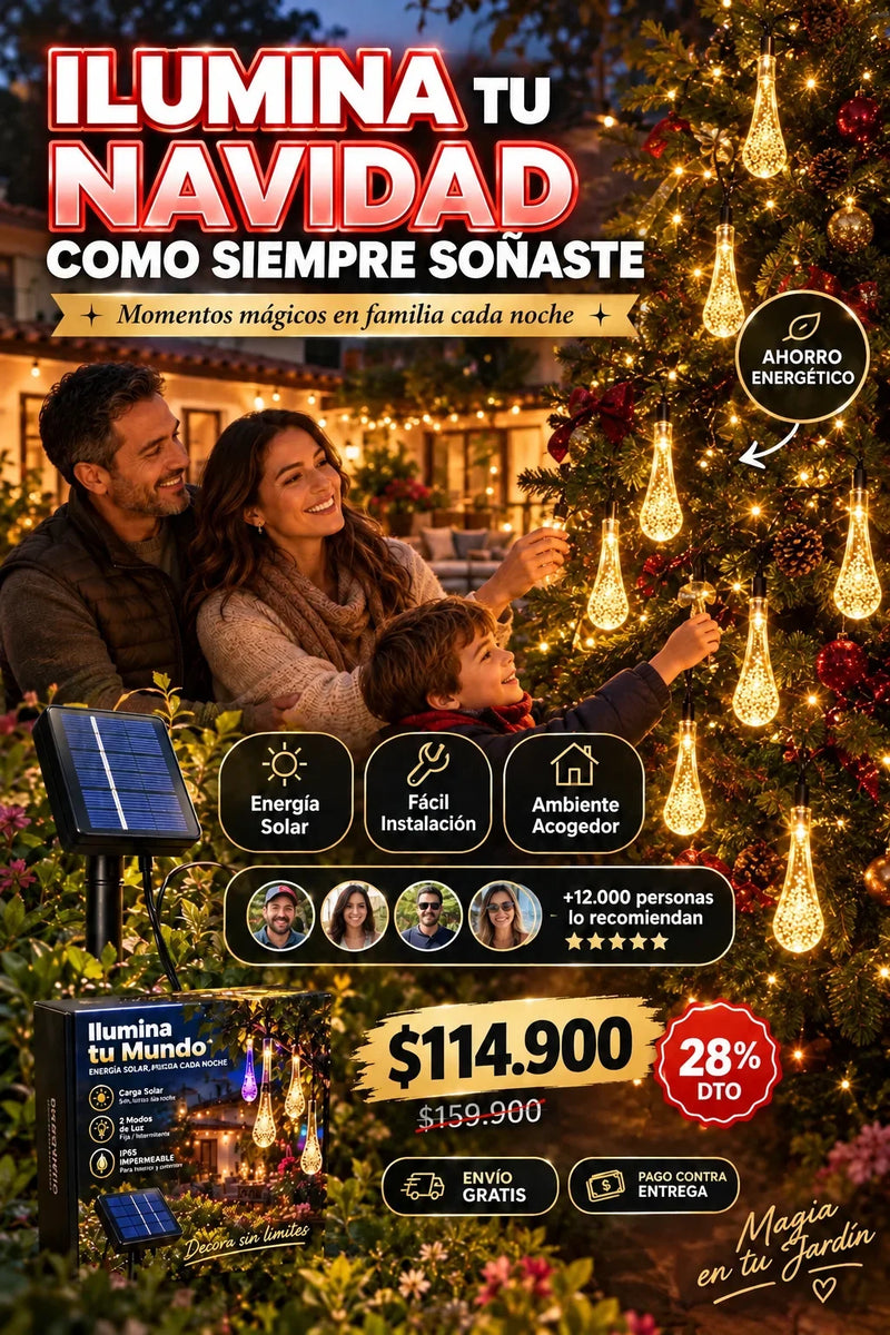 Luces de Decoracion LED Solares en forma de Gotas Multicolor😉